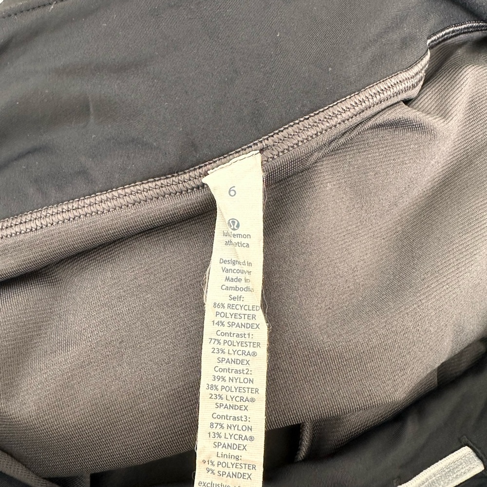 LULULEMON Groovy Run Short Blk/Wht 6 - Picture 5 of 5